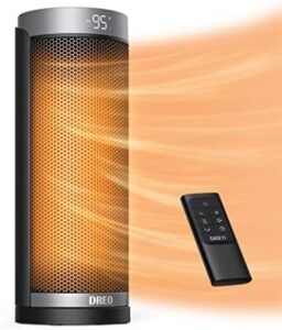Dreo Place Heaters for Indoor Use, Electric Heater with Remote for Bedroom Massive Area, 2022 Upgraded 1500W Quickly Heating with Thermostat, Overheating & Tip-Around Security, 70°Oscillating, Portable