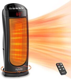 Syvio 19’’ Room Heater, 2S Speedy Heating, 4 Modes, Moveable Heater with Thermostat, 12H Timer, Remote, 70° Swing, OverHeat&Idea-above Secure, Electric powered Heaters for Indoor Use, Little Place Business Garage