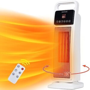 Space Heaters for Indoor Use, 1500W Electrical Heater for Substantial Area, Electric powered Ceramic Heater with Distant, Thermostat, Idea-Around & Overheat Security, Moveable Heaters for indoor use, Business, Home…