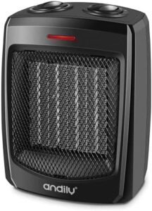 andily Space Heater Electrical Heater for Residence and Office Ceramic Smaller Heater with Thermostat, 750W/1500W