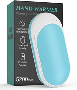 Hand Warmer Rechargeable, 1 Pack 5200mAh USB Hand Heaters Reusable Portable Electric Pocket Heater/Electrical power Financial institution, Good for Outside Sports activities, Searching, Golf, Camping, Heat Gift for Ladies Guys