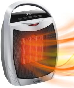 GiveBest Space Heater, Upgraded Electronic 1500W ETL Detailed Tranquil Portable Heater with Timer, 4 Modes, Overheating & Suggestion-In excess of Security, 1s Speedy Heating Electric powered Heater for Indoor Use, Bed room