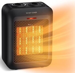 GiveBest Portable Ceramic Space Heater, 1500W/750W Electric Heater with Overheat and Idea About Safety, Admirer Method,Adjustable Thermostat, Speedy Heating Safe Modest Heater for Office environment Home Desk Indoor Use